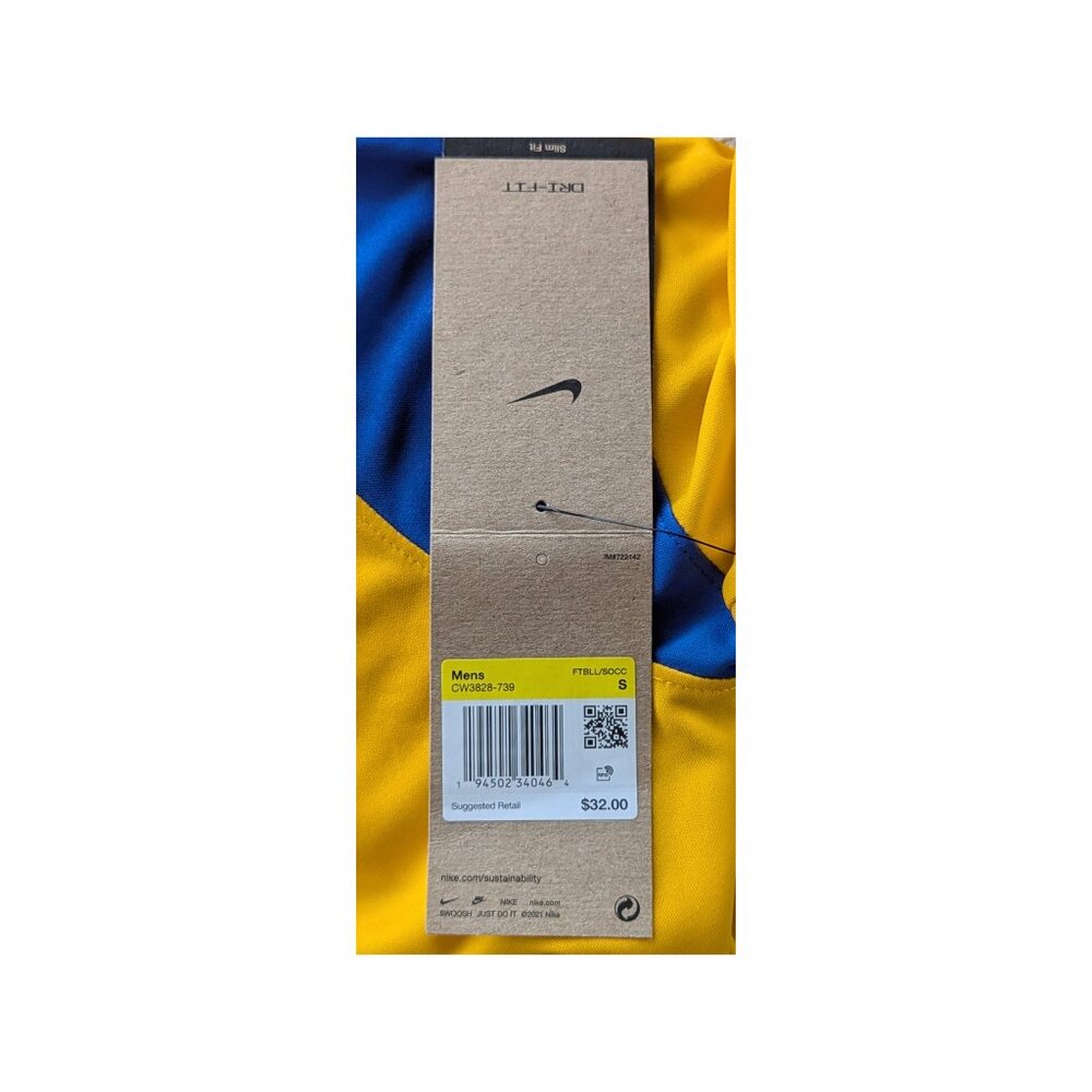 Nike Men’s Dri-FIT Athletic Top Yellow Blue Slim Fit Size S NWT - Picture 4 of 5